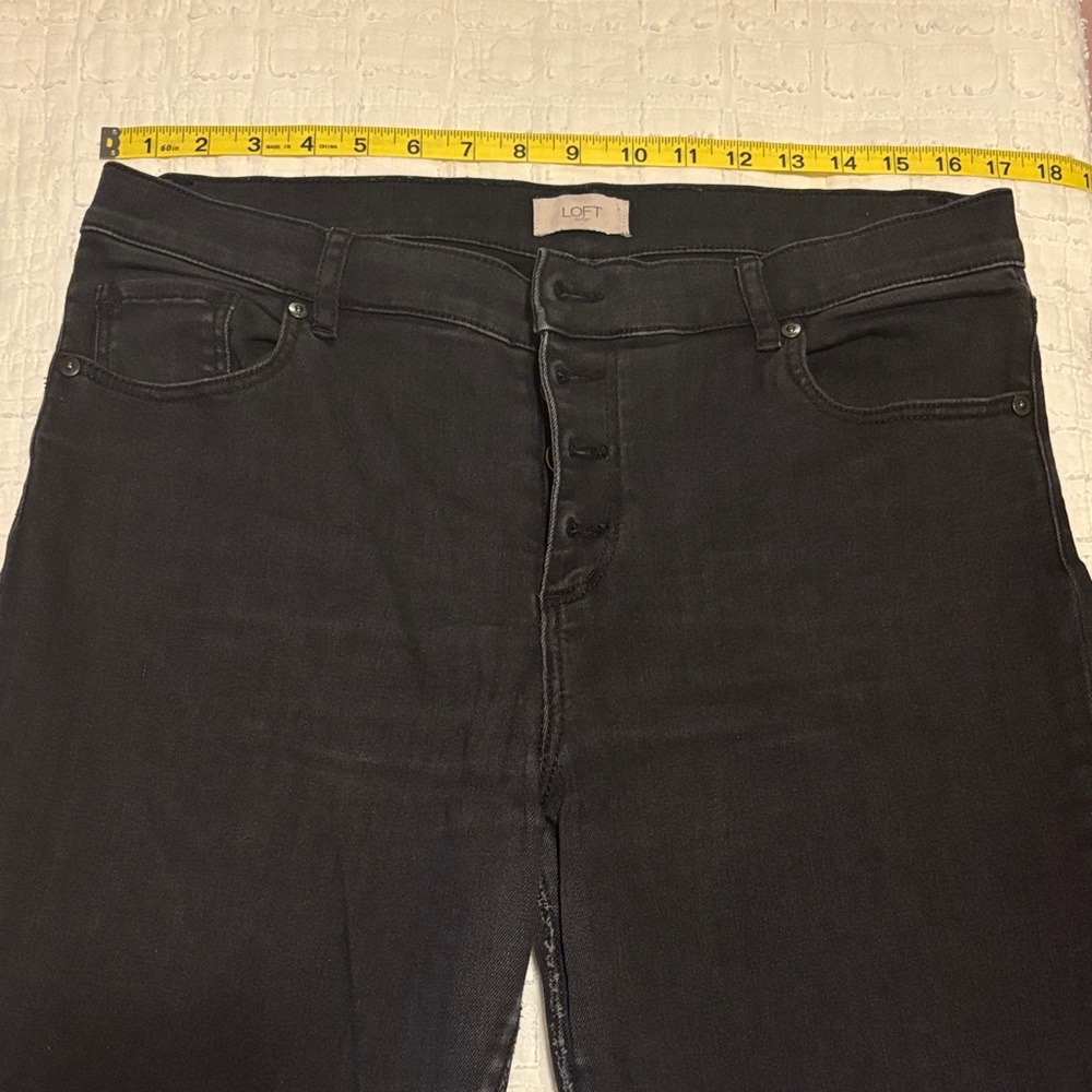 LOFT Charcoal Button-Fly Jeans